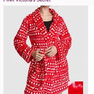 Victoria's Secret Red Festive Holiday Women's Robe XS/S NWT